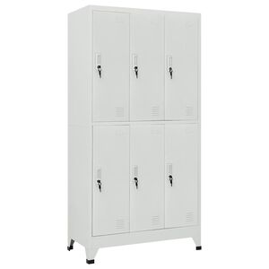 vidaXL lockerskab med 6 rum 90x45x180 cm gr&aring;