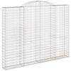 vidaXL buet gabionkurv 300x30x220/240 cm galvaniseret jern