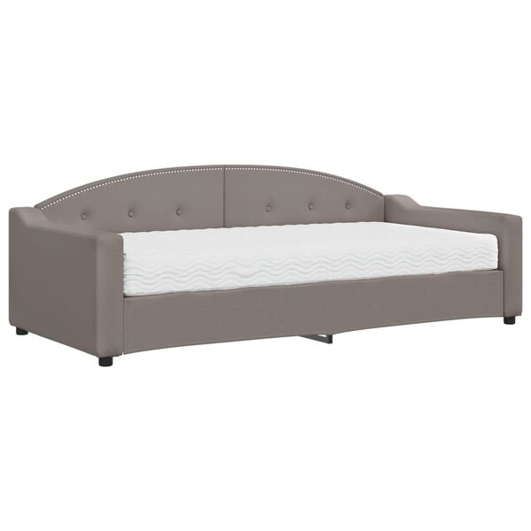 vidaXL daybed med madras 90x200 cm stof gr&aring;brun