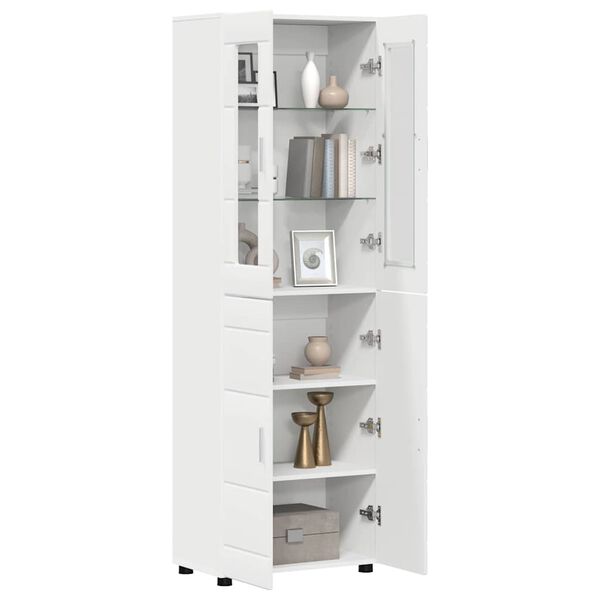 vidaXL Highboard med d&oslash;r FLORIN Hvid 60 x 35 x 182 cm Konstrueret tr&aelig;