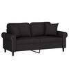 vidaXL 2-personers sofa med pyntepuder 140 cm velour sort