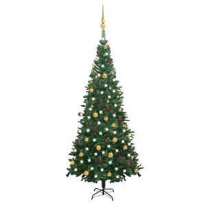 vidaXL kunstigt juletr&aelig; med lys og kugles&aelig;t 240 cm gr&oslash;n