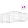 vidaXL buede gabionkurve 4 stk. 200x50x60/80 cm galvaniseret jern