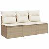 vidaXL 3-personers havesofa med hynder polyrattan beige