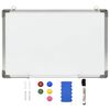vidaXL magnetisk whiteboard 50x35 cm st&aring;l hvid