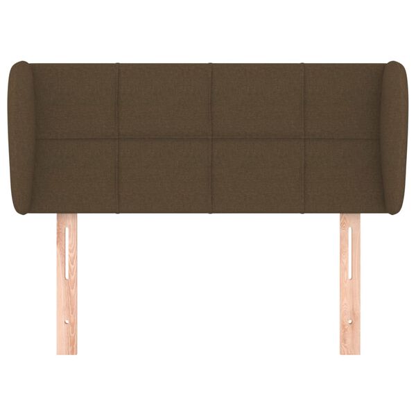 vidaXL sengegavl med kanter 83x23x78/88 cm stof m&oslash;rkebrun