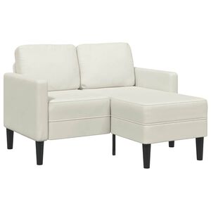vidaXL 2-personers sofa med chaiselong L-formet 125 cm fl&oslash;jl creme