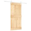 vidaXL Skyded&oslash;r Natur og hvid 95 x 210 cm Massivt Fyrretr&aelig;