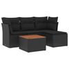 vidaXL sofas&aelig;t til haven 5 dele med hynder polyrattan sort