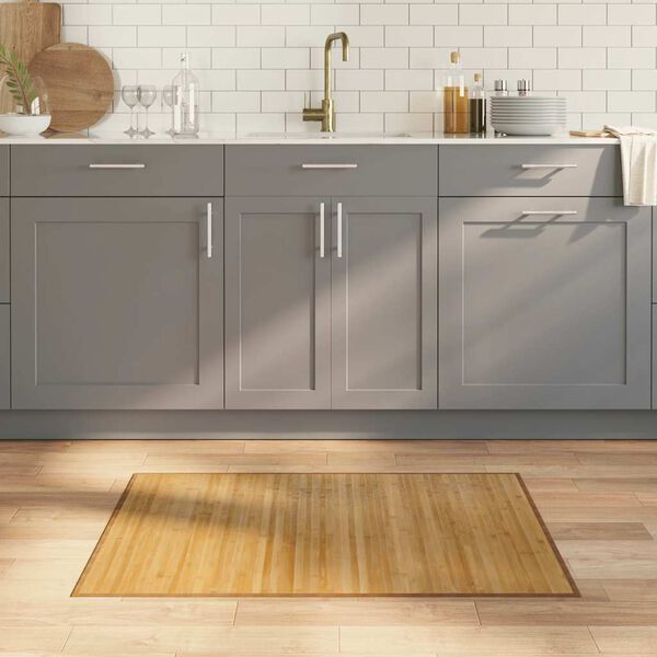 vidaXL gulvt&aelig;ppe 70x100 cm rektangul&aelig;r bambus naturfarvet