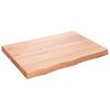vidaXL bordplade til badev&aelig;relse 80x60x(2-6) cm massivt tr&aelig; lysebrun