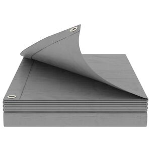 vidaXL Presenning med &oslash;jer Lysegr&aring; 2 x 3 m 260 gsm PE