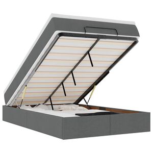 vidaXL osmannisk sengeramme med madras 120x200 cm stof m&oslash;rkegr&aring;