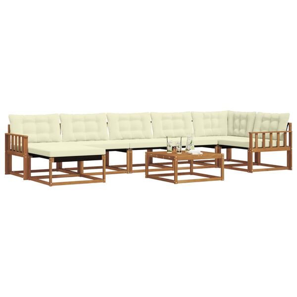 vidaXL Udend&oslash;rs sofagruppe 22 pcs Naturlig og Fl&oslash;de Massivt Akacietr&aelig;