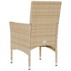 vidaXL havestole med hynder 2 stk. polyrattan beige