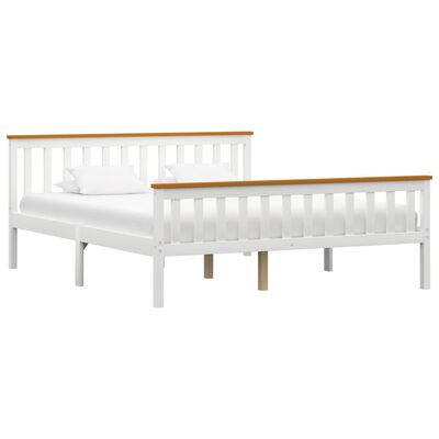 vidaXL sengestel med 2 skuffer 160x200 cm massivt fyrretræ hvid