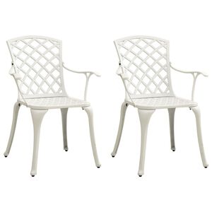 vidaXL havestole 2 stk. st&oslash;bt aluminium hvid