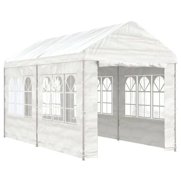 vidaXL pavillon med tag 4,46x2,28x2,69 m polyethylen hvid