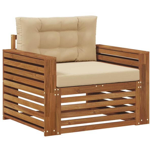 vidaXL Udend&oslash;rs sofagruppe Soli Akacietr&aelig; og polyester Naturfarvet