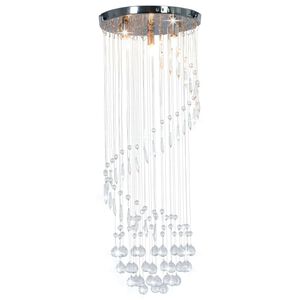 vidaXL loftlampe med krystalperler spiralform G9 s&oslash;lvfarvet