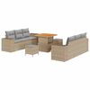 vidaXL Havesofa S&aelig;t Beige og lys gr&aring; Poly Rattan