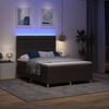 vidaXL LED Box Spring Bed med madras M&oslash;rk Brun 160 x 200 cm Stof