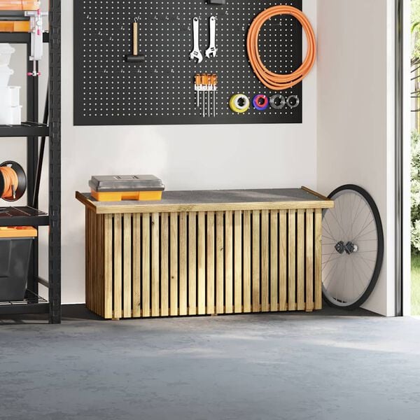 vidaXL Have Opbevaringskasse Naturfarvet 119 x 44 x 58,5 cm