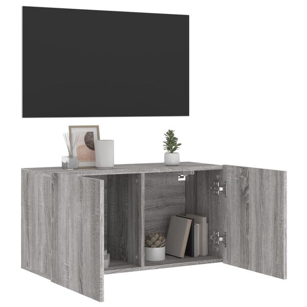 vidaXL v&aelig;gh&aelig;ngt tv-bord 80x30x41 cm gr&aring; sonoma-eg