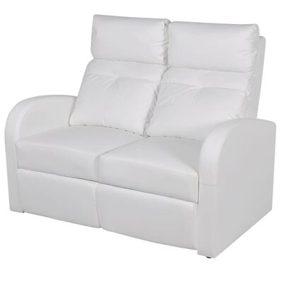 vidaXL 2-sæders lænestol kunstlæder hvid