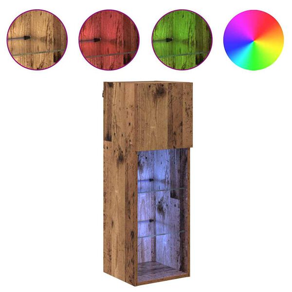 vidaXL V&aelig;gh&aelig;ngte TV skabe 2 pcs Gammelt tr&aelig; 30,5 x 30 x 90 cm