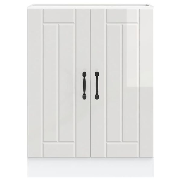 vidaXL underskab til vask Lucca konstrueret træ hvid højglans