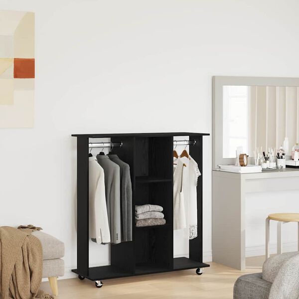 vidaXL Garderobe med hylde Sort eg 102 x 38 x 110 cm Konstrueret tr&aelig;