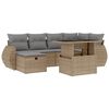 vidaXL sofas&aelig;t til haven 7 dele med hynder polyrattan beige