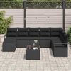 vidaXL Sofa S&aelig;t med pude med opbevaring 9 pcs Sort polyrattan