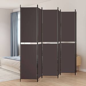 vidaXL 6-panels rumdeler 300x220cm stof brun