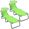 vidaXL Foldestol 2 pcs Gr&oslash;n 190 x 57 x 81 cm oxford