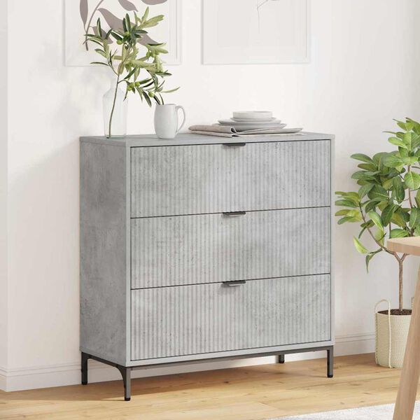 vidaXL Sideboard Beton Gr&aring; 79,5 x 33 x 82 cm Konstrueret tr&aelig;