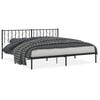 vidaXL sengeramme med sengegavl 200x200 cm metal sort