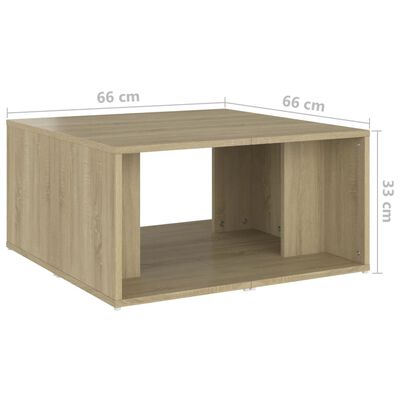 vidaXL sofabord 4 stk. 33x33x33 cm konstrueret træ sonoma-eg