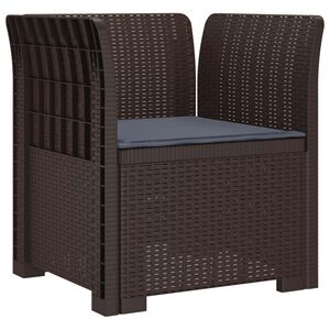 vidaXL 1-personers L&aelig;nestol med Pude Rattan Look PP Brun