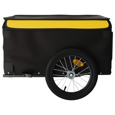 vidaXL cykelanhænger 45 kg jern sort og gul