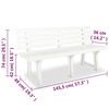 vidaXL havebænk 145,5 cm plastik hvid