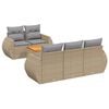 vidaXL sofas&aelig;t til haven 6 dele med hynder polyrattan beige