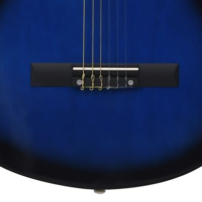 vidaXL klassisk western guitarsæt 12 dele med 6 strenge 38" blå