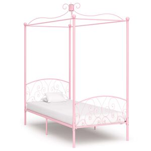 vidaXL sengestel til himmelseng 90 x 200 cm metal pink