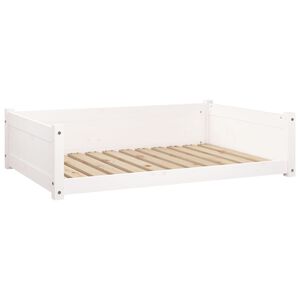 vidaXL hundeseng 105,5x75,5x28 cm massivt fyrretr&aelig; hvid