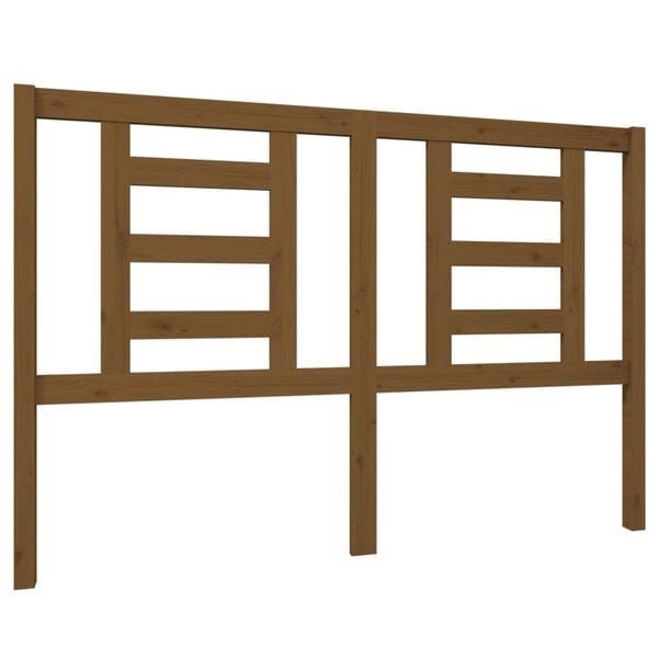 vidaXL sengegærde 146x4x100 cm massivt fyrretræ gyldenbrun