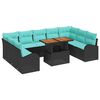 vidaXL Havesofa S&aelig;t 10 stk. Sort Poly rattan