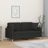 vidaXL 2-personers sofa med pyntepuder 140 cm stof sort