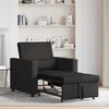 vidaXL Enkelt Sofa Seng med hjul Sort 90 x 165 x 87 cm Stof